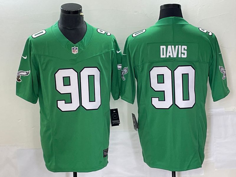 Men Philadelphia Eagles 90 Davis Green 2023 Nike Vapor Limited NFL Jersey